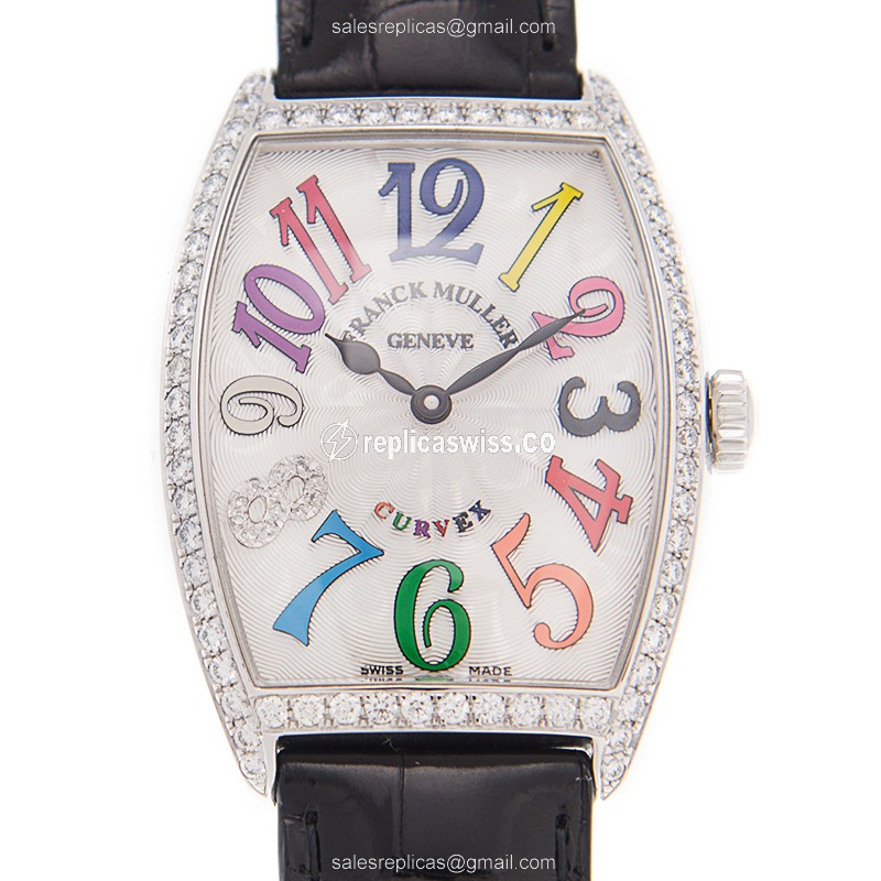 Franck Muller 2852 QZ COL DRM D 1R CD8 (AC) CINTREE CURVEX Quartz Stainless Steel & Diamonds