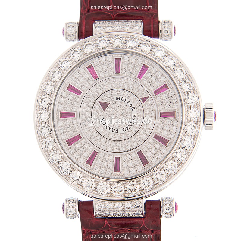 Franck Muller DM 42 D 1R CD (OG) - RUBY DOUBLE MYSTERY Automatic 18kt White Gold & Diamond