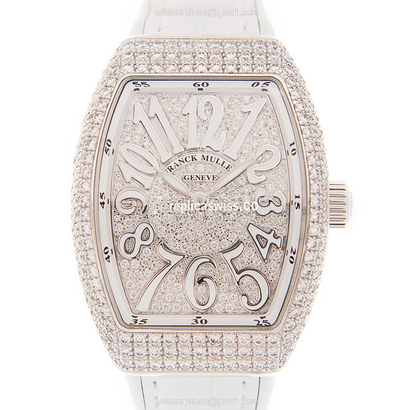 Franck Muller V 32 QZ D CD (OG.BC) VANGUARD Quartz 18kt White Gold & Diamond