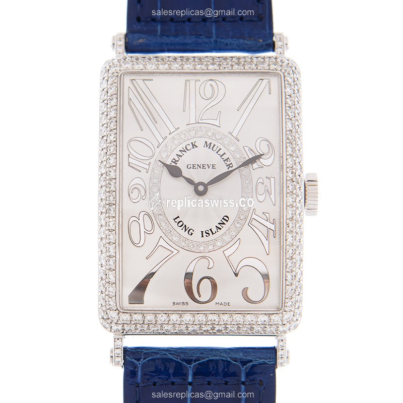 Franck Muller 1200SCDCD1R(OG) LONG ISLAND Automatic 18kt White Gold & Diamond