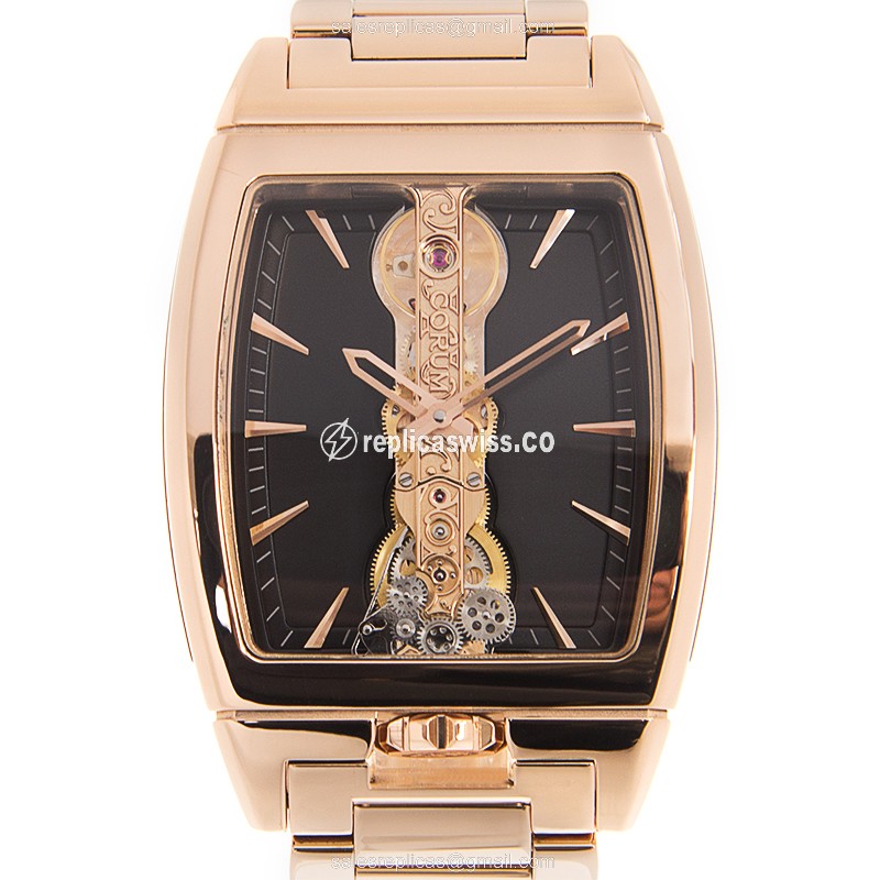 Corum 113.150.55/V100 FN02 GOLDEN BRIDGE Manual Wind 18kt Rose Gold