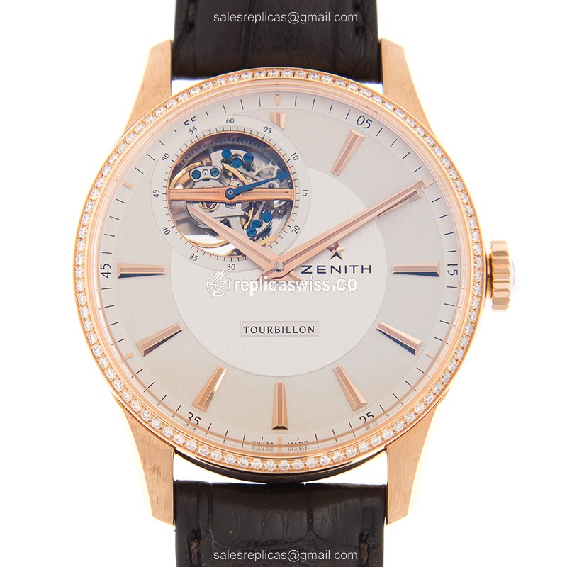 Zenith 22.2192.4041/01.C498 COMMANDER Automatic 18kt Rose Gold & Diamonds