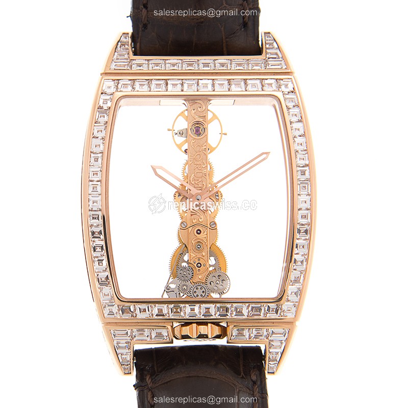 Corum 113.169.85/0002 0000 GOLDEN BRIDGE Manual Wind 18kt Rose Gold & Diamonds