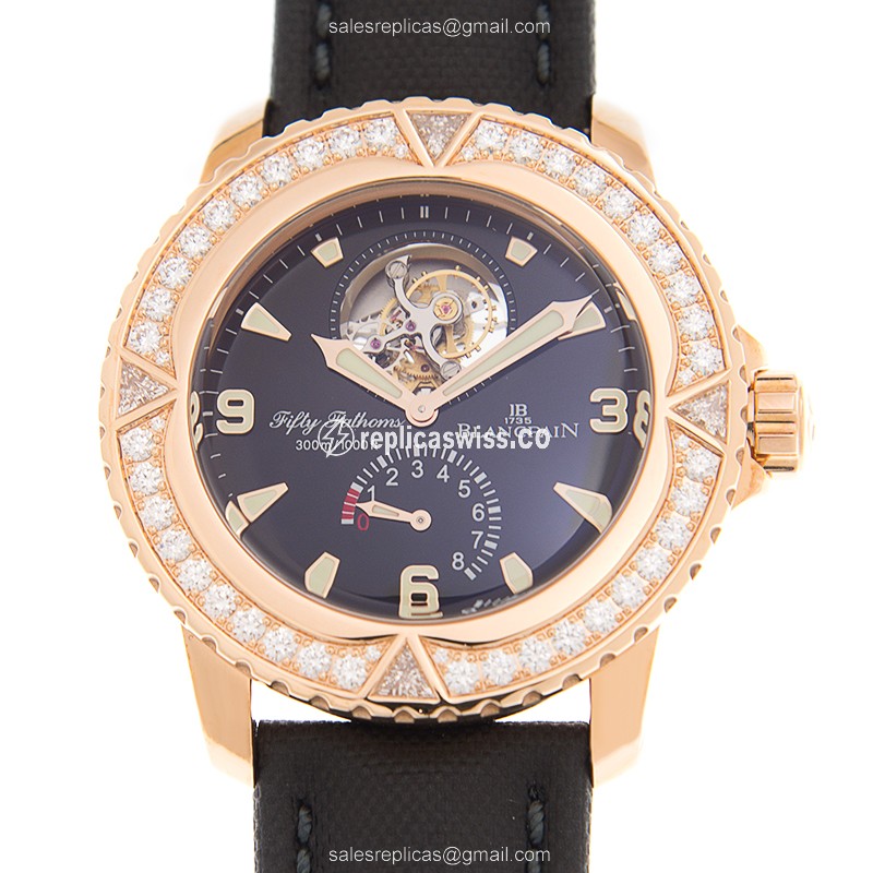 Blancpain 5025-9530-52A FIFTY FATHOMS Automatic 18kt Rose Gold & Diamonds