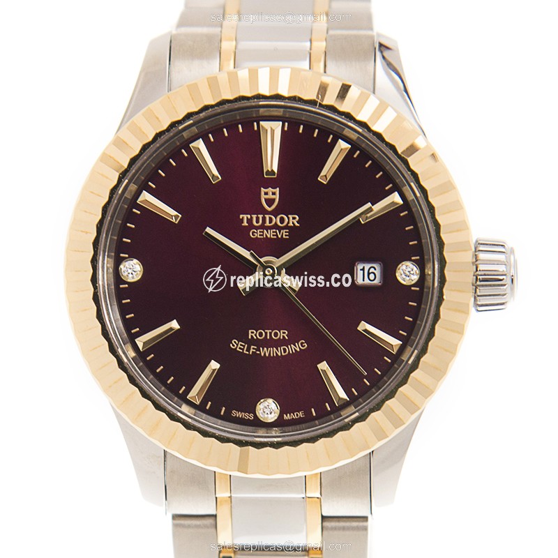 Tudor 12113-65013-369DI-PUR STYLE Automatic 18kt Gold & Steel