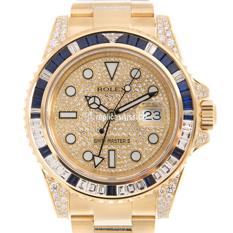 Rolex 116758SA-PAVE GMT-MASTER II Automatic 18kt Gold & Diamond