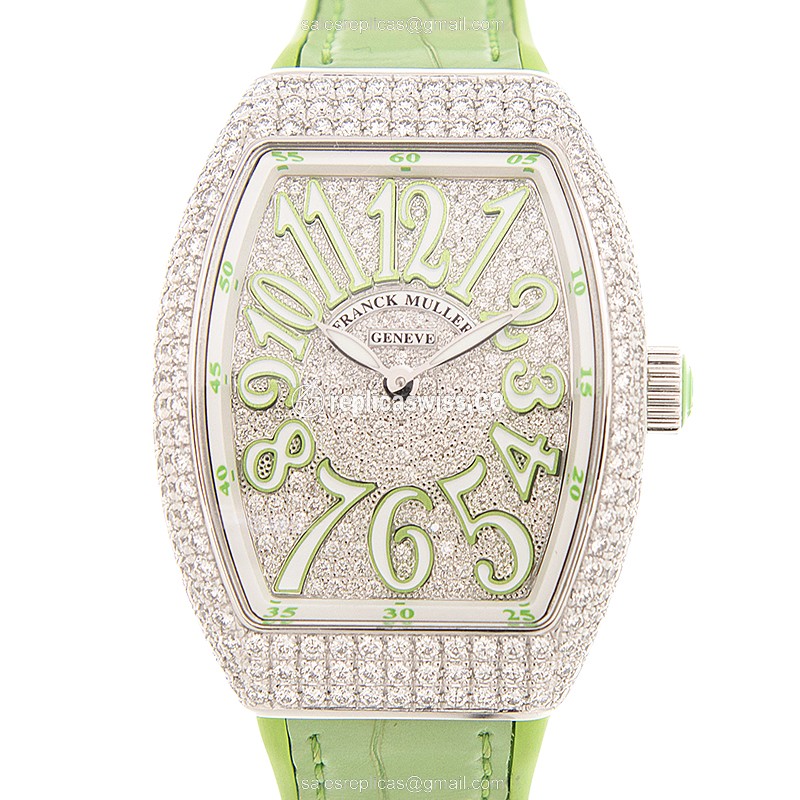 Franck Muller V 32 QZ D CD (AC.VE) VANGUARD Quartz Stainless Steel & Diamonds