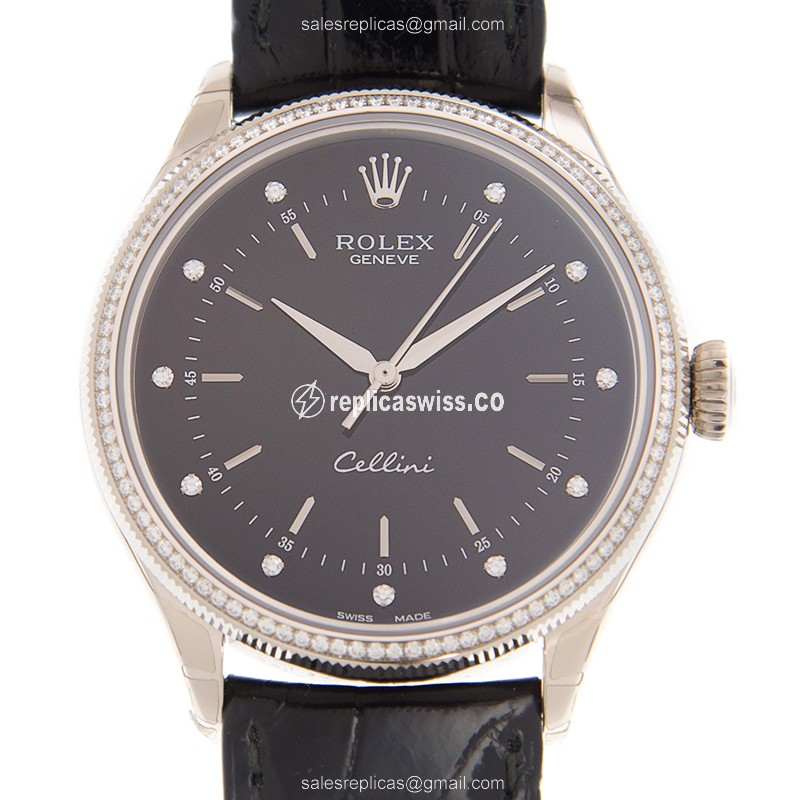 Rolex 50609RBR CELLINI SERIES Automatic 18kt White Gold & Diamond