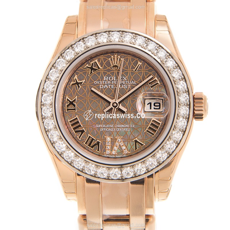 Rolex 80285NRWTLOTUSFLOVIDI OYSTER PERPETUAL Automatic 18kt Rose Gold & Diamonds