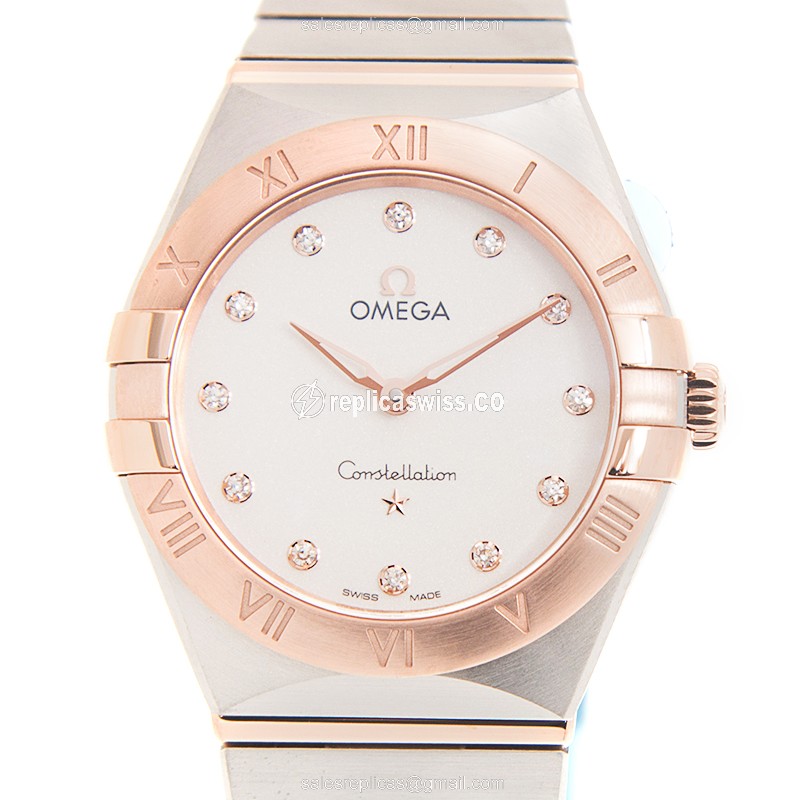 Omega 131.20.28.60.52.001 CONSTELLATION Quartz 18kt Rose Gold & Steel