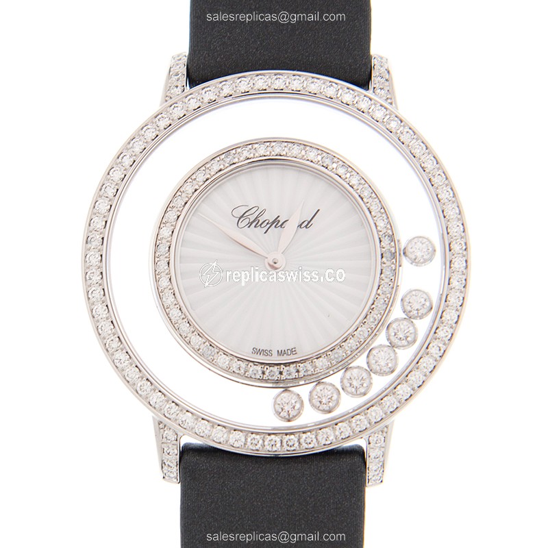 Chopard 209429-1201 HAPPY DIAMONDS Quartz 18kt White Gold & Diamond