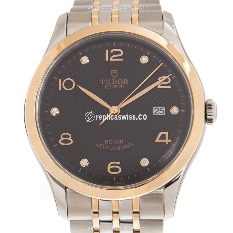 Tudor 91651-67071-6DI-BK 1926 Automatic 18kt Rose Gold & Steel