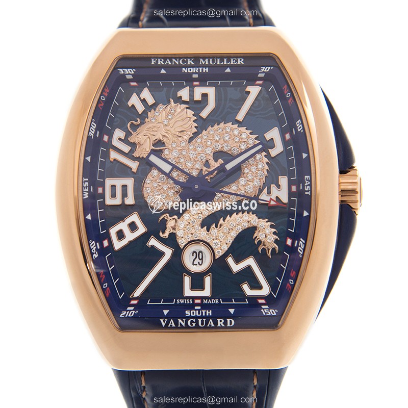 Franck Muller V 45 SC DT DIA DRAGON KING (5N.BL) VANGUARD Automatic 18kt Rose Gold