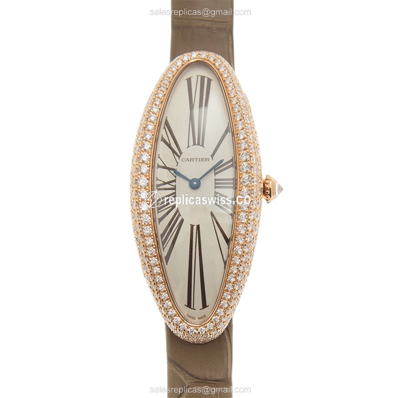 Cartier WJBA0006 BAIGNOIRE Automatic 18kt Rose Gold & Diamonds