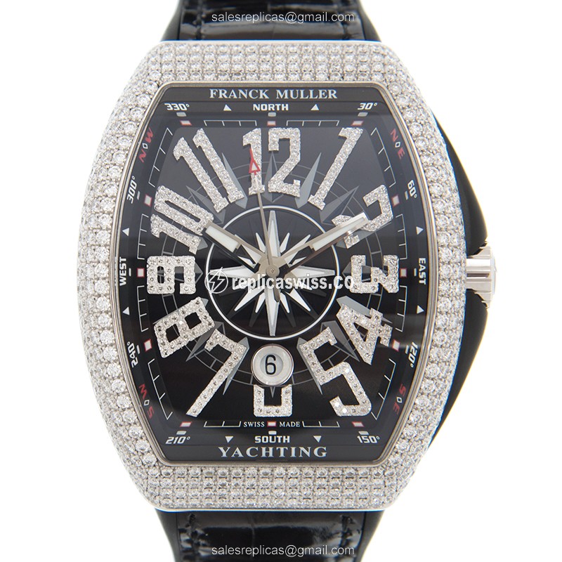 Franck Muller V 45 SC DT D NBR CD YACHTING (OG.NR) VANGUARD Automatic 18kt White Gold & Diamond