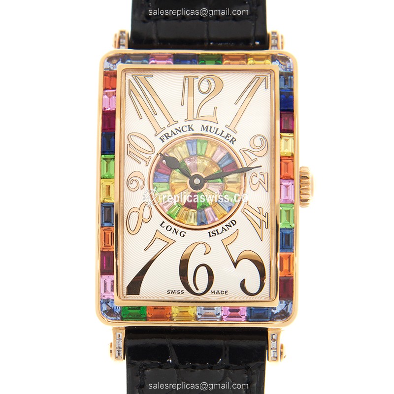 Franck Muller 952 QZ REL QTR SAI BAG 1P BAG (5N) LONG ISLAND Quartz 18kt Rose Gold & Diamonds