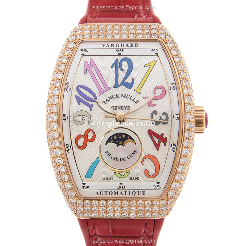 Franck Muller V 32 SC AT FO L D COL DRM (5N.RG) LADIES COLLECTION Automatic 18kt Rose Gold & Diamonds