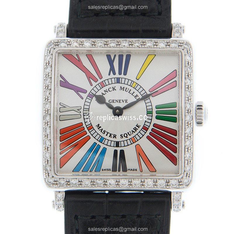 Franck Muller 6002 L QZ D 1R COL DRM (AC) MASTER SQUARE Quartz Stainless Steel & Diamonds