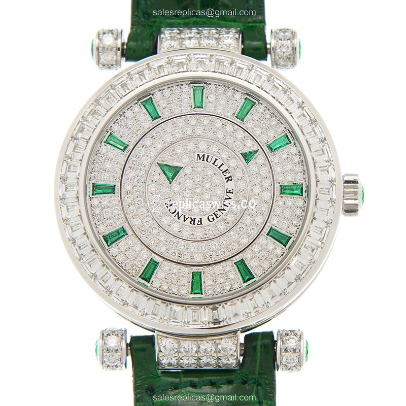 Franck Muller DBL MYST BAG C BAG 36 (OG) ROUND Automatic 18kt White Gold & Diamond