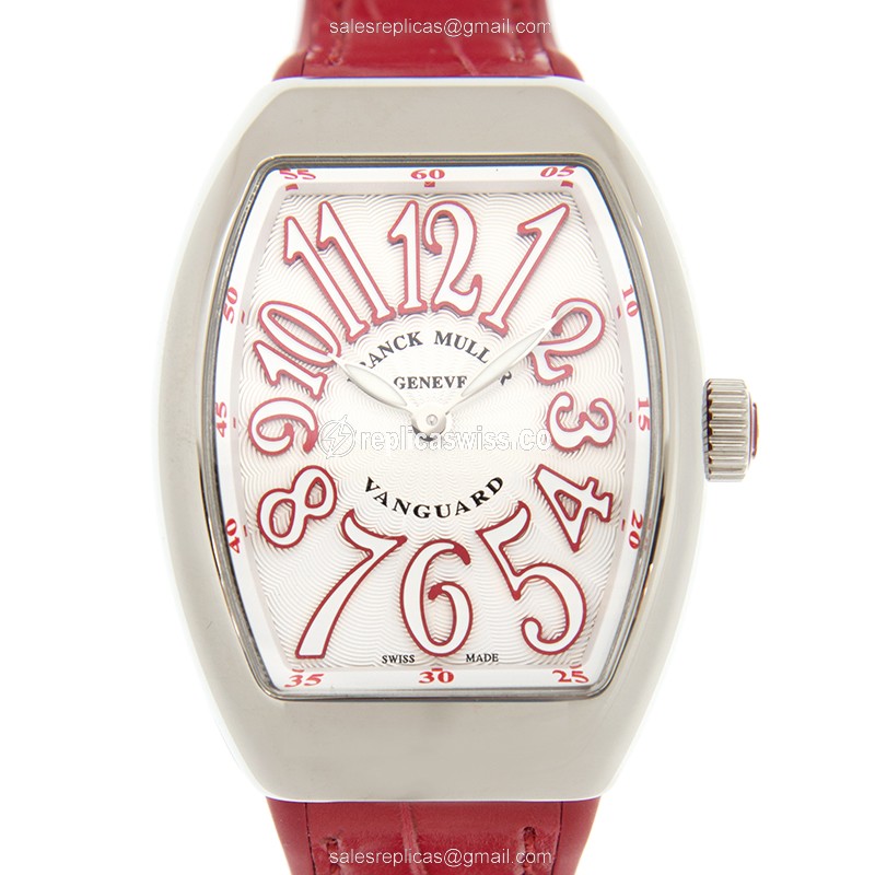 Franck Muller V 32 QZ (AC.RG) - WHITE VANGUARD Quartz Stainless Steel