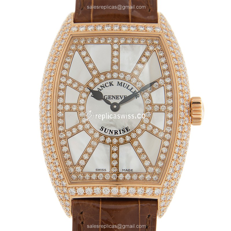 Franck Muller 7882 QZ SNR D CD (5N) CINTREE CURVEX Quartz 18kt Rose Gold & Diamonds