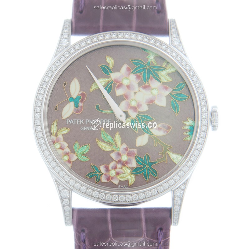 Patek Philippe 5077/100G-025 RARE HANDCRAFTS Automatic 18kt White Gold & Diamond