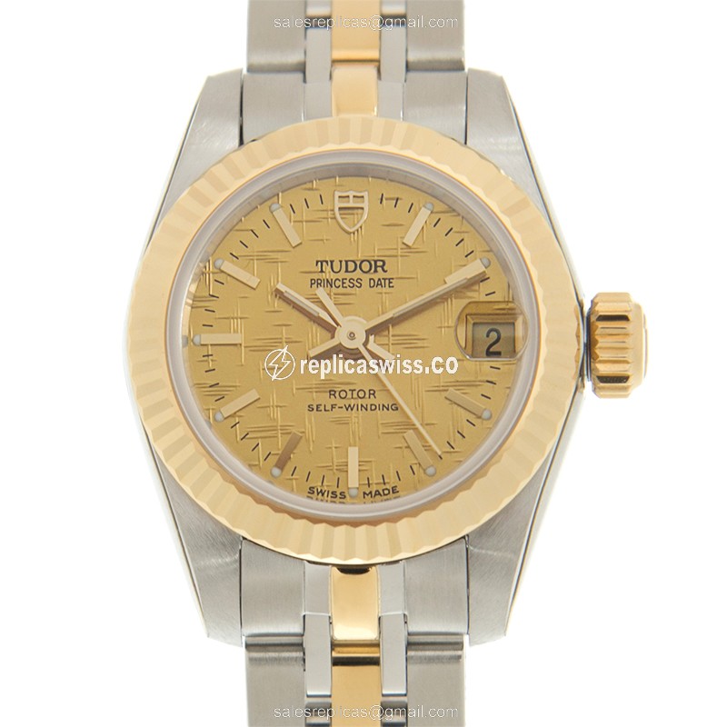 Tudor 92513-62423-CHCL PRINCESS DATE Automatic 18kt Gold & Steel