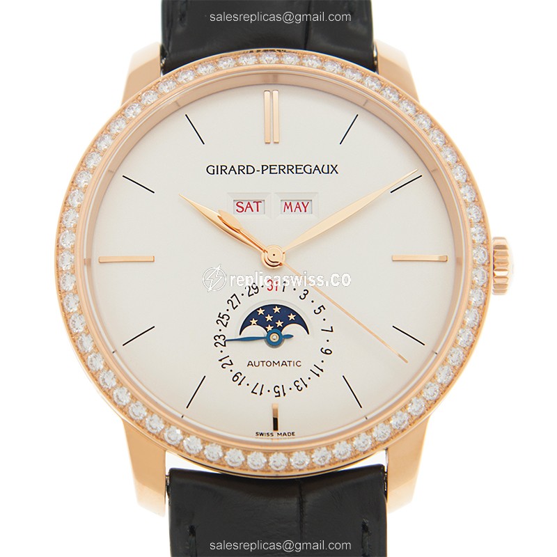 Girard Perregaux 49535-D52-A151-BK6A 1966 Automatic 18kt Rose Gold & Diamonds