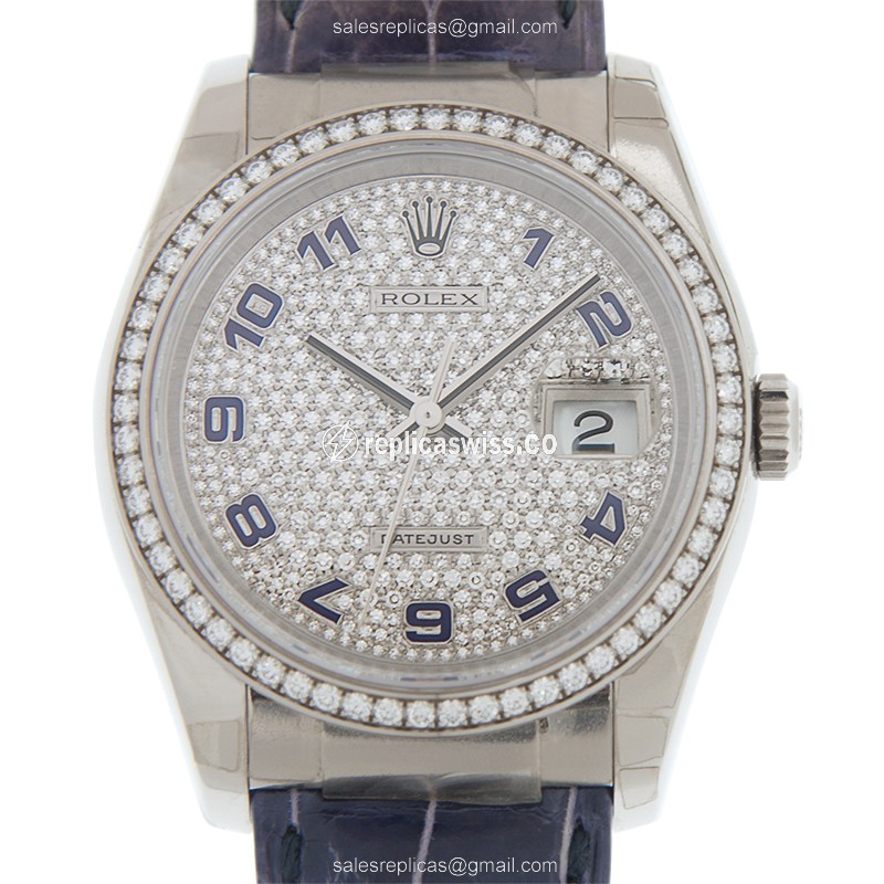 Rolex 116189 PURNAMELPAVEDAR LADY DATEJUST Automatic 18kt White Gold & Diamond & Steel