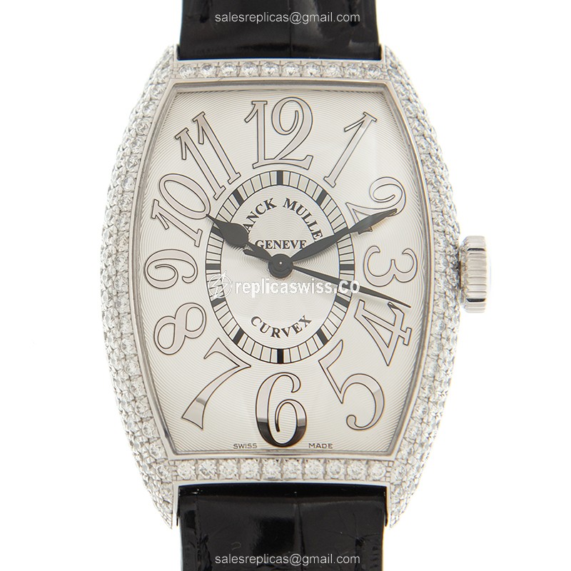 Franck Muller 5850 SC D REL (OG) CINTREE CURVEX Automatic 18kt White Gold & Diamond