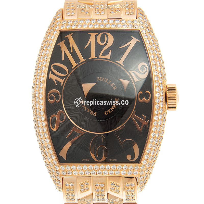 Franck Muller 8880 DM D (5N) DOUBLE MYSTERY Automatic 18kt Rose Gold & Diamonds