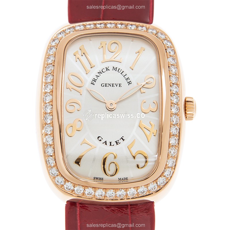 Franck Muller 3002 M QZ REL V D1 GL (5N) GALET Quartz 18kt Rose Gold & Diamonds