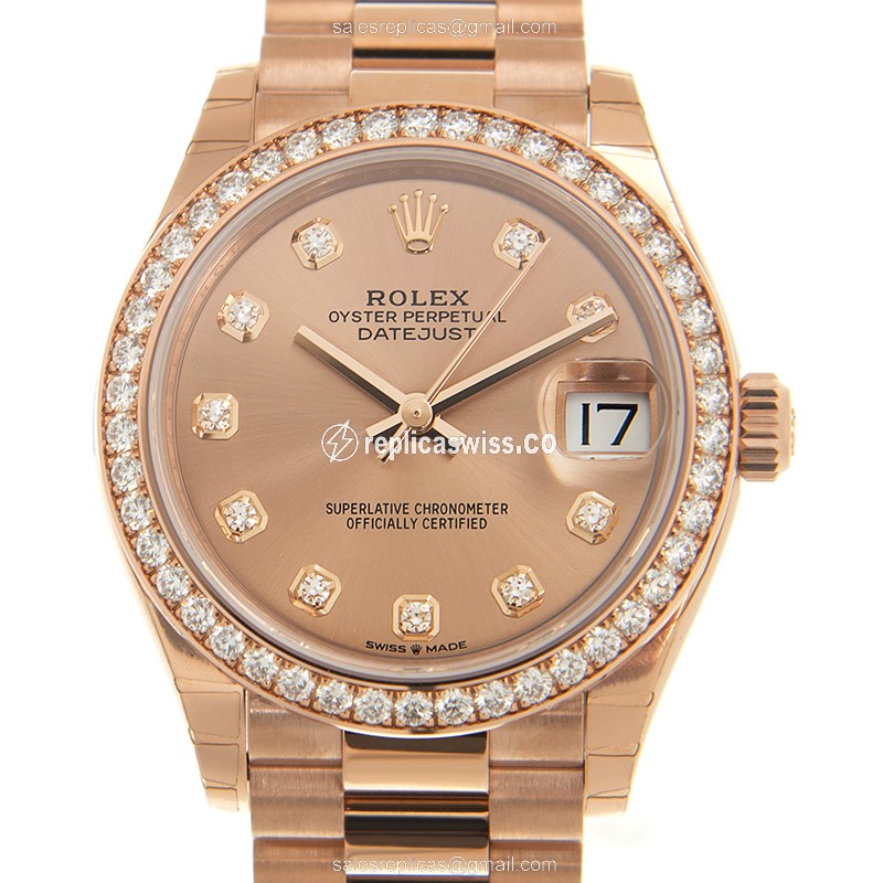 Rolex 278285RBR-0025 DATEJUST Automatic 18kt Rose Gold & Diamonds