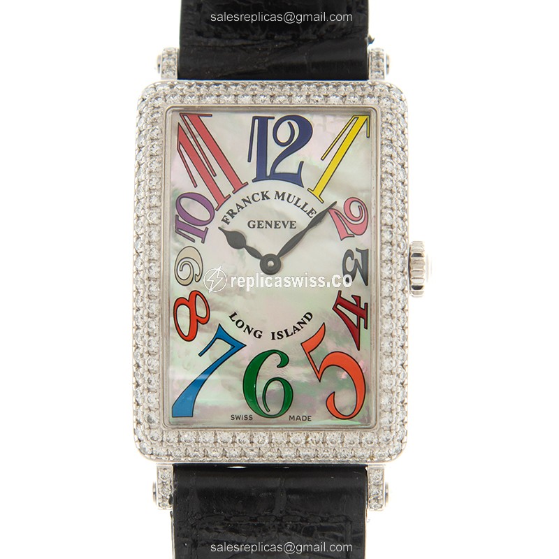 Franck Muller 952 QZ COL DRM MOP D (OG) LONG ISLAND Quartz 18kt White Gold & Diamond