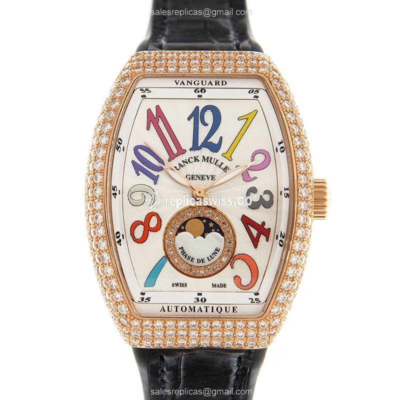Franck Muller V 32 SC AT FO L D CD 1R COL DRM (5N.BC) VANGUARD Automatic 18kt Rose Gold & Diamonds