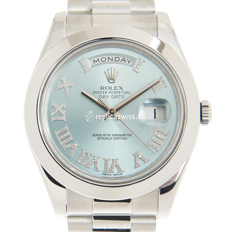 Rolex 218206-I44.IXICEBL_P DAY-DATE Automatic 18kt White Gold