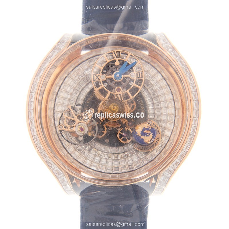 Jacob & Co AS900.40.BD.BD.A FL4D ASTRONOMIA Manual Wind 18kt Rose Gold & Diamonds