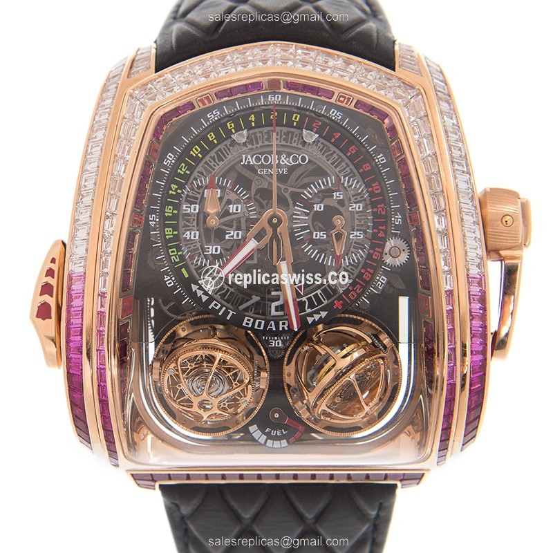 Jacob & Co TT800.40.BR.AA.AWA4S TWIN TURBO Manual Wind 18kt Rose Gold & Diamonds