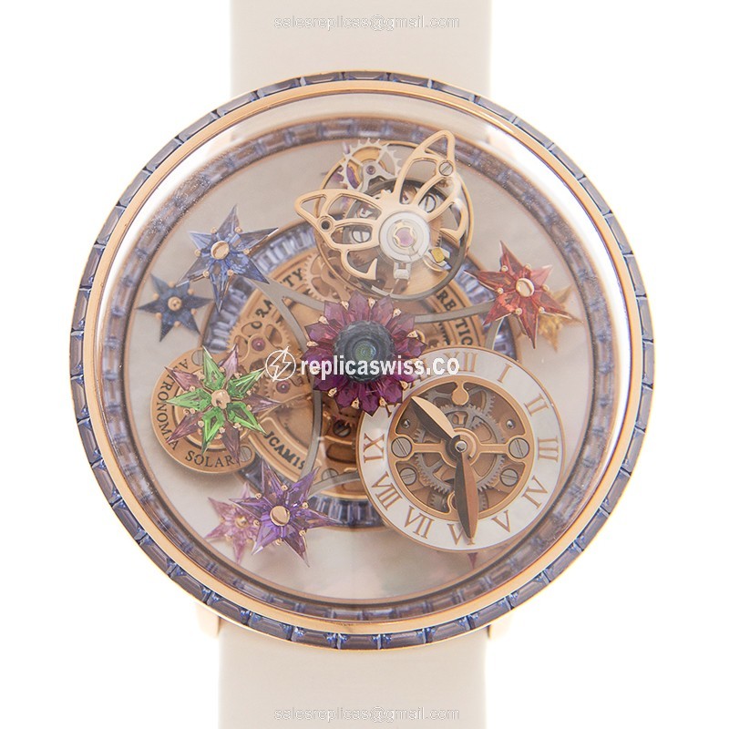 Jacob & Co AF321.40.BB.AB.ASB4A FLEURS DE JARDIN Manual Wind 18kt Rose Gold & Sapphire