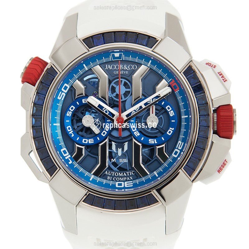 Jacob & Co EC423.32.BB.UA.AHB4S EPIC X CHRONO Automatic 18kt White Gold & Sapphire