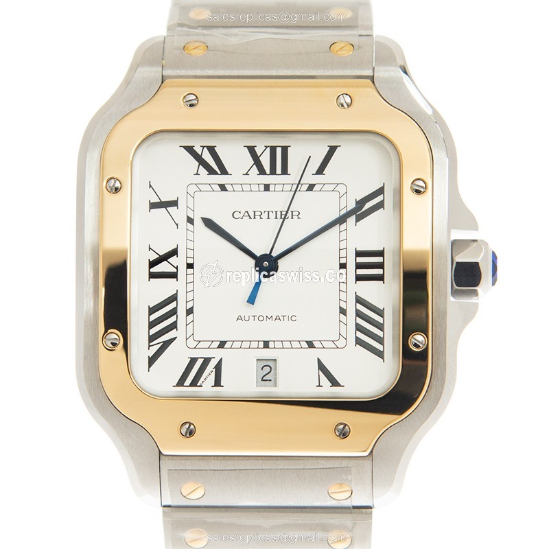 Cartier W2SA0009 SANTOS Automatic 18kt Gold & Steel