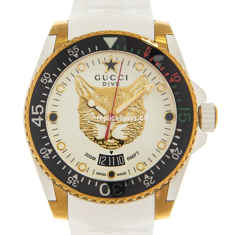 Gucci YA136322 GUCCI DIVE Quartz PVD Gold