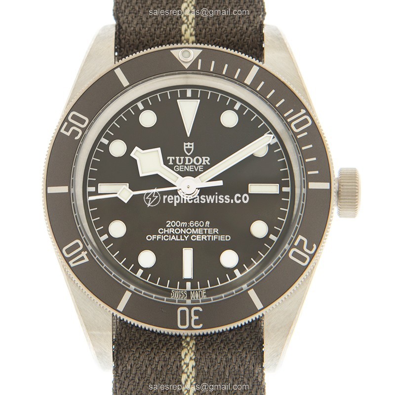 Tudor 79010SG CANVAS STRAP BLACK BAY 1958 Automatic 925 Silver
