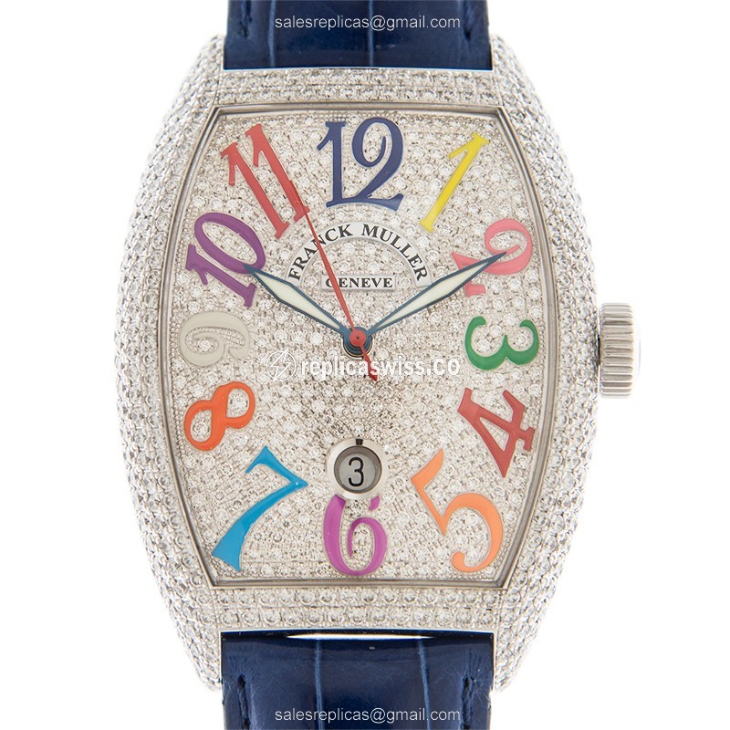 Franck Muller 8880 SC DT D6 CD COL DRM(OG)-BL COLOR DREAMS Automatic 18kt White Gold & Diamond