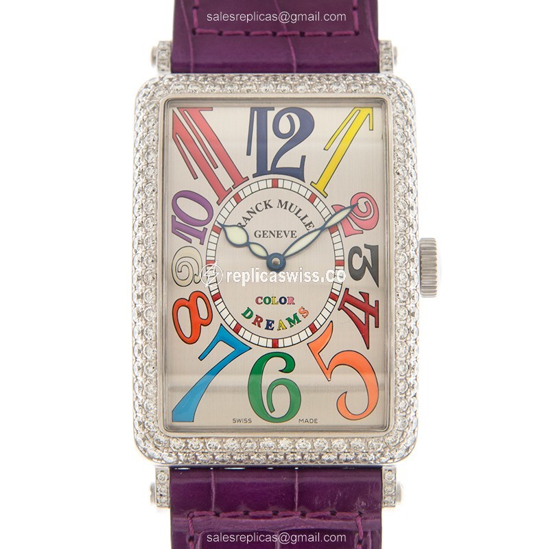 Franck Muller 1200 SC D BR DRM(OG)-PUR LONG ISLAND Automatic 18kt White Gold & Diamond