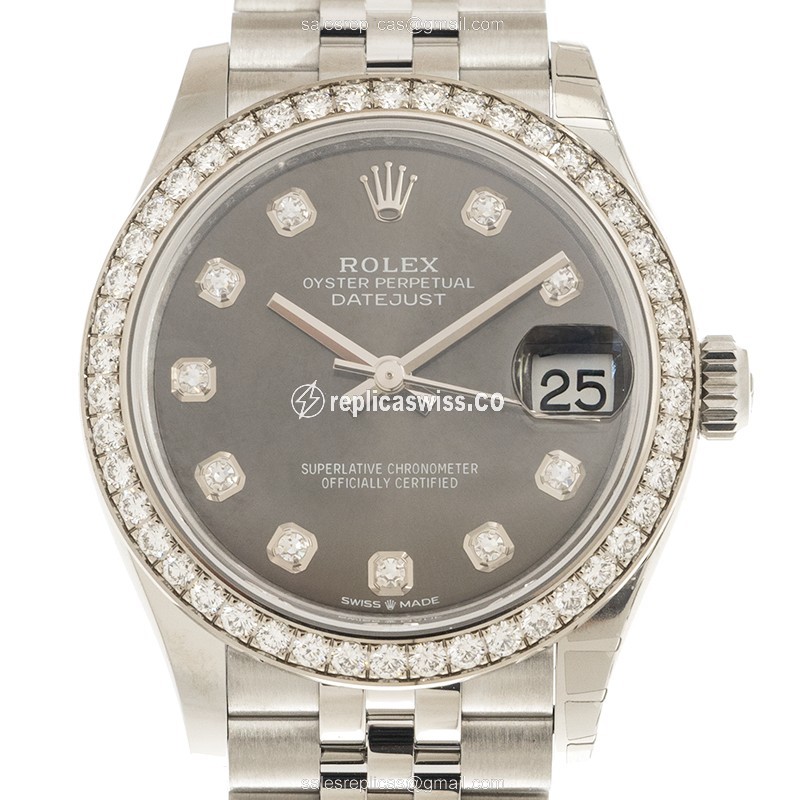 Rolex 278384RBR-0010 DATEJUST Automatic 18kt White Gold & Diamond & Steel