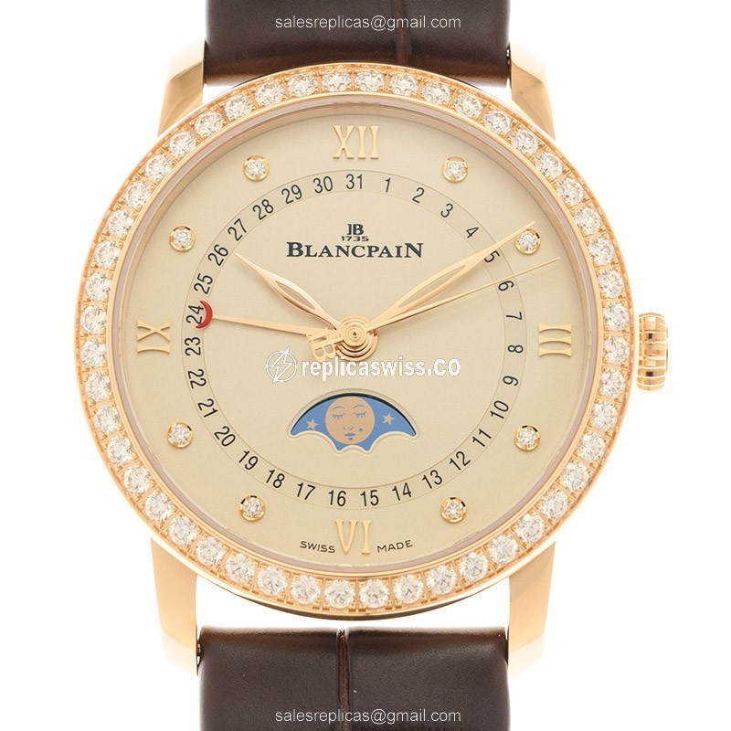Blancpain 6126-2987-55B VILLERET Automatic 18kt Rose Gold & Diamonds