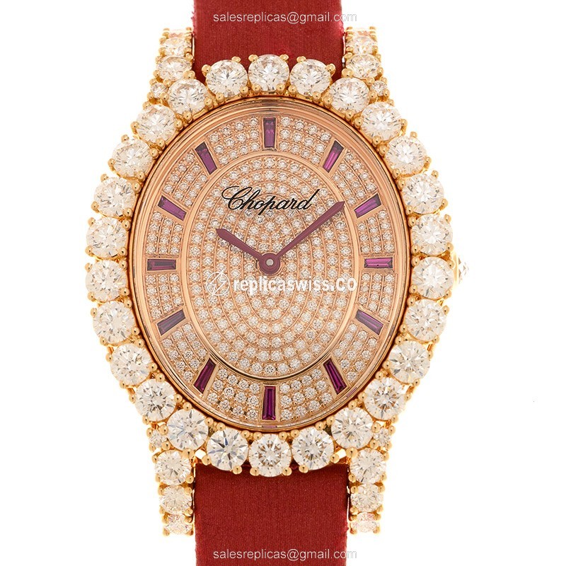 Chopard 139383-5001 HAPPY SPORT Quartz 18kt Rose Gold & Diamonds