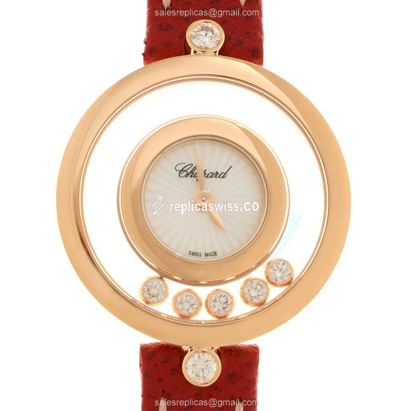 Chopard 209415-5001 HAPPY DIAMONDS Quartz 18kt Rose Gold
