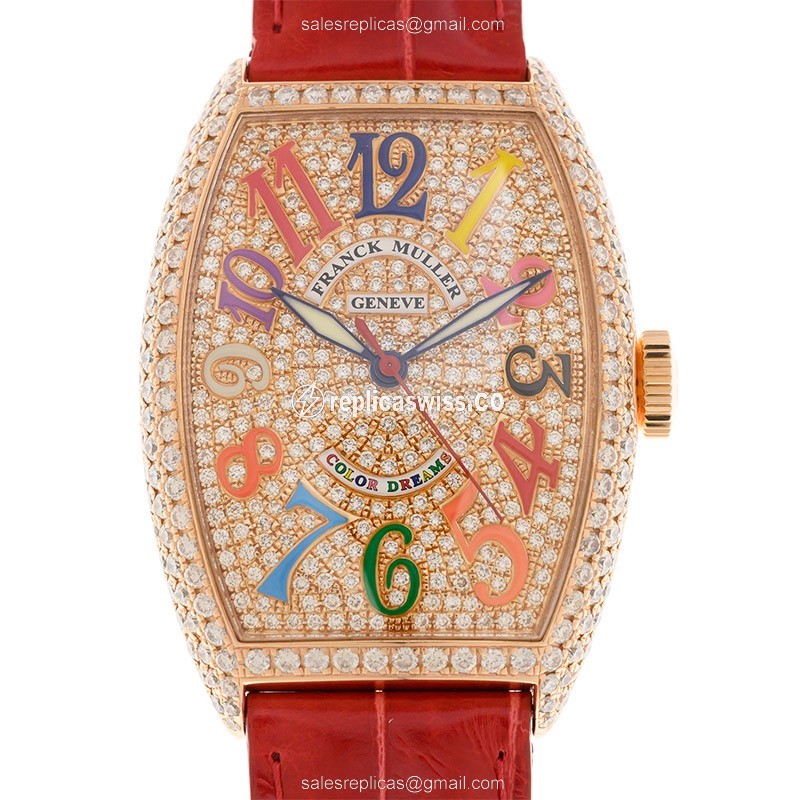 Franck Muller 5850 SC COL DRM D CD (5N) COLOR DREAMS Automatic 18kt Rose Gold & Diamonds